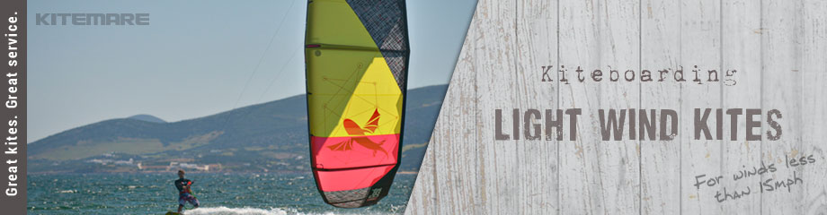 Kiteboarding light wind kites